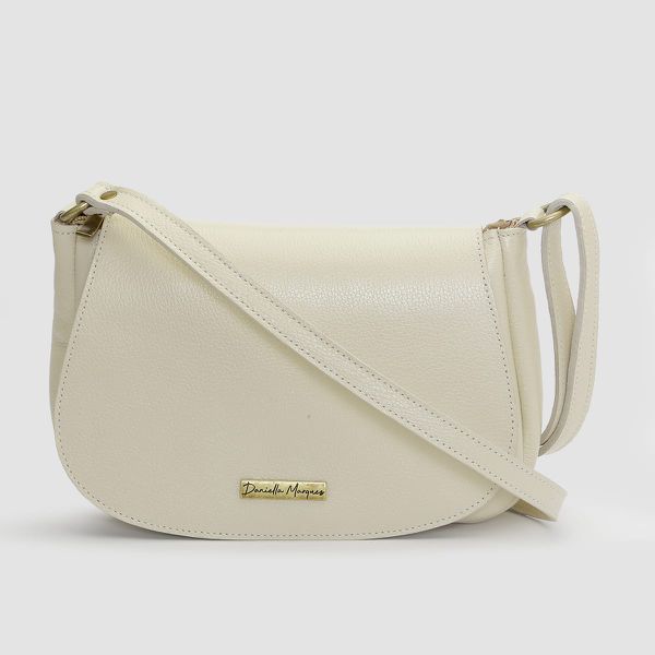 Bolsa media couro legitimo OFF WHITE ref: DM-08 