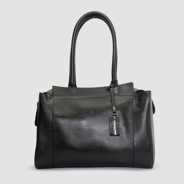 Bolsa Feminina Grande Couro Legitimo Alça Ombro preta DM-23L