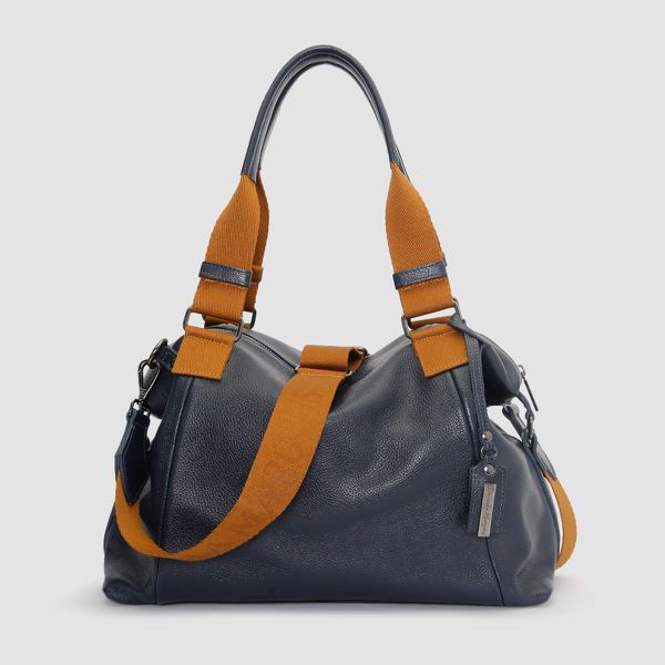 Bolsa grande ombro e transversal Azul marinho com alça em gorgurão REF:DM-24G Copia