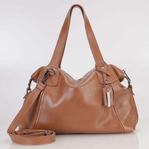 Bolsa media couro legitimo caramelo ref:DM-02