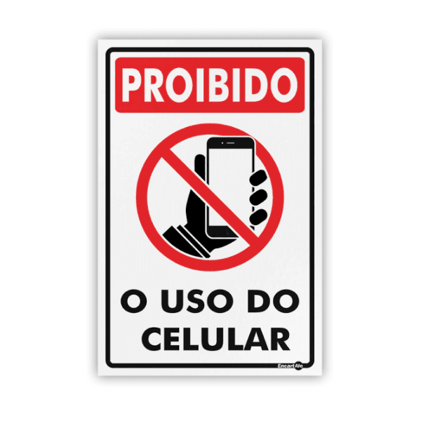 PLACA SINALIZACAO PS157 PROIBIDO CELULAR