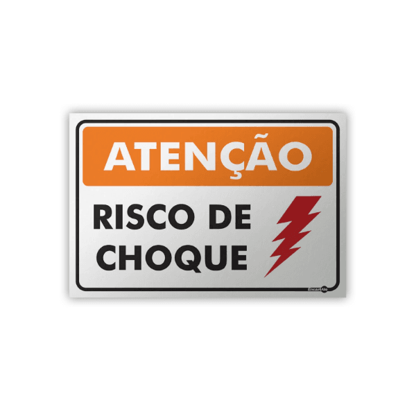 PLACA SINALIZACAO PR2008 RISCO DE CHOQUE ELETRICO