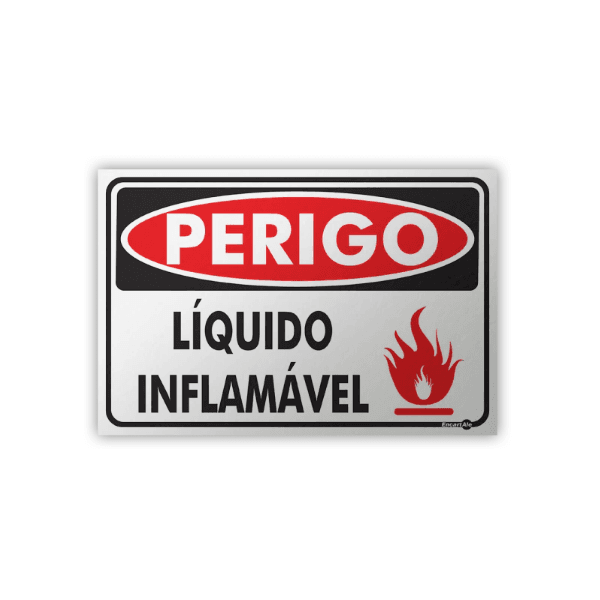 PLACA SINALIZACAO PR5019 PERIGO LIQUIDO INFLAMAVEL