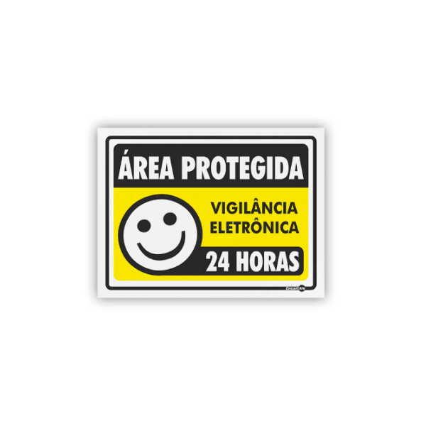 PLACA SINALIZACAO PS237 VIGILANCIA 24HRS