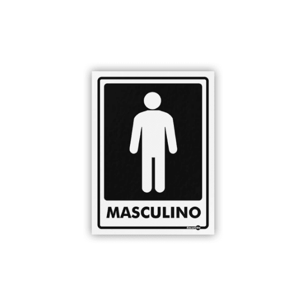 PLACA SINALIZACAO PS66 15X20MM BANHEIRO MASCULINO