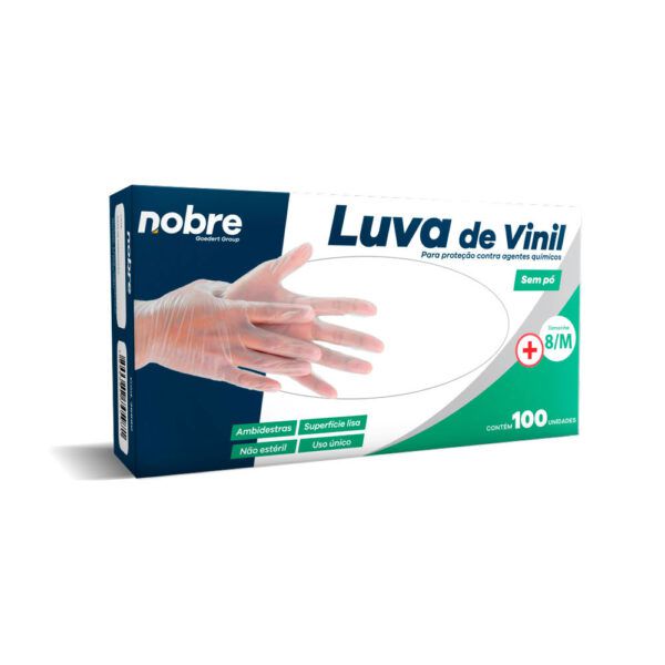 LUVA VINIL SEM PO P/AGENTES QUIMICOS CX C/100UNID CA41265