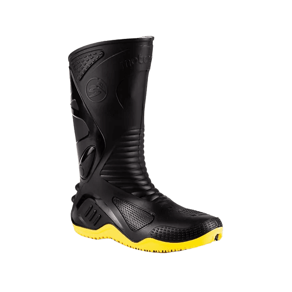 BOTA PVC CANO MEDIO COM FORRO MOTOSAFE 84BPM600 PTO/AMARELO CA34798