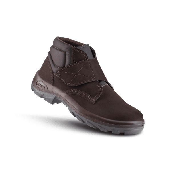 BOTINA NOBUCK VELCRO BT900VSAA-HE CAFE BICO PVC CA15289