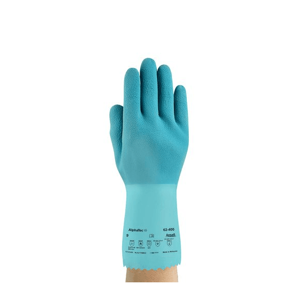 LUVA HY-CARE LATEX FORRADA 30CM 62-400 AZUL CA43067