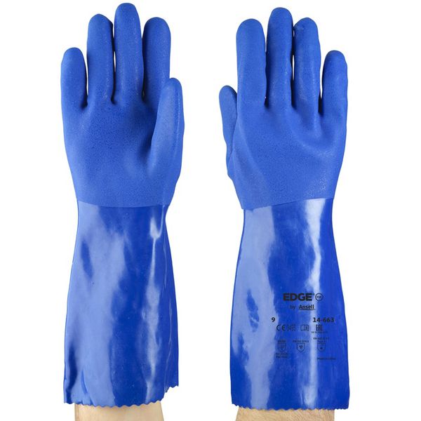 LUVA PVC EDGE 14-663 36CM AZUL CA26043