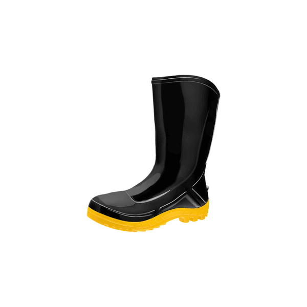 BOTA DE PVC CANO MEDIO COM FORRO 110VFLEXF PRETO/AMARELO CA42291