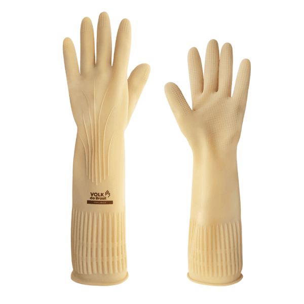LUVA LATEX RANHURADA COR NATURAL CA15100