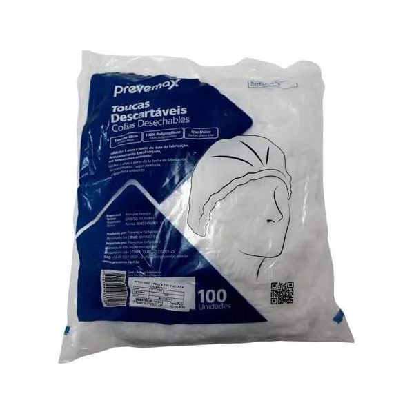 TOUCA TNT PLISSADA ELASTICO BRANCA PCT C/ 100 UNIDADES