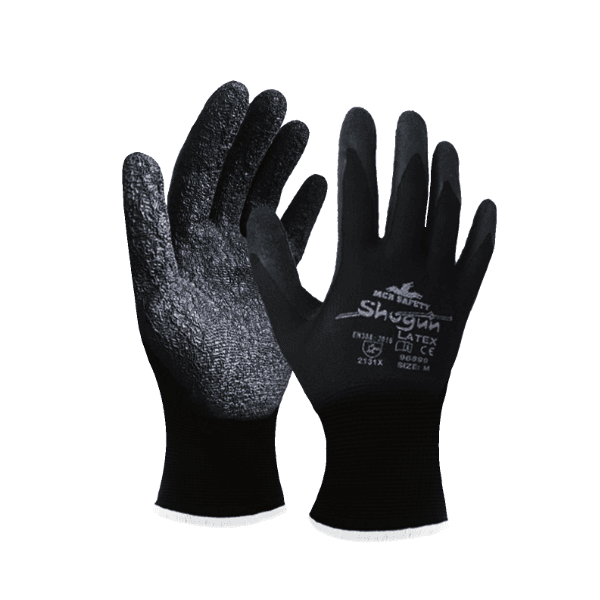 LUVA SHOGUN LATEX CORRUGADO BLACK B96899 CA46042