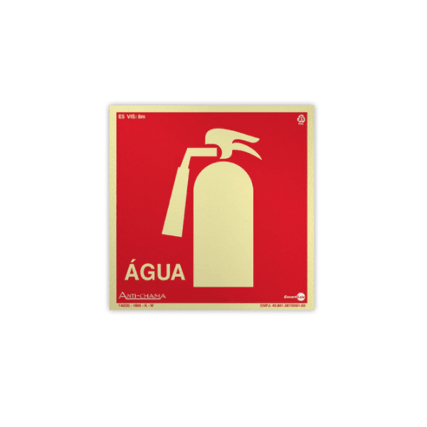 PLACA 20X20 PAF320 E5A EXTINTOR DE INCENDIO AGUA