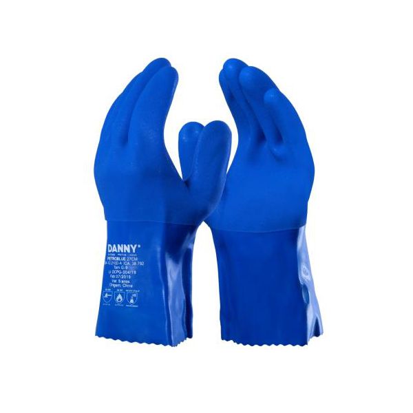 LUVA PETROBLUE PVC DA-12.210D-A 27CM AZUL CA38792