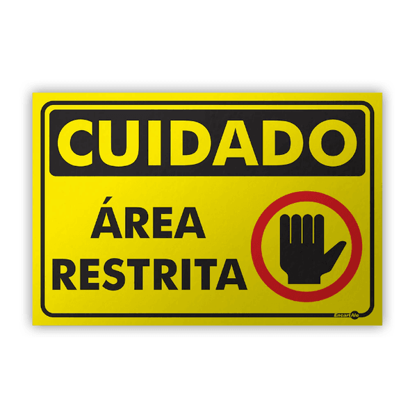 PLACA SINALIZACAO PR3001 ATENCAO AREA RESTRITA