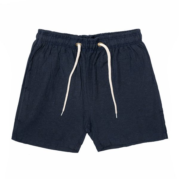 Short Linho Azul Marinho