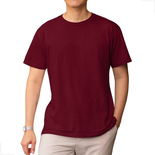 Camiseta Basica Comum Bordô