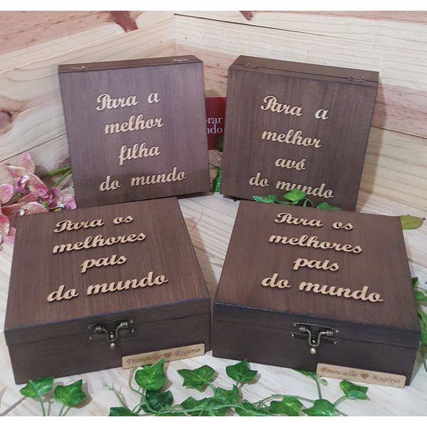 Caixa personalizada para pais dos noivos 