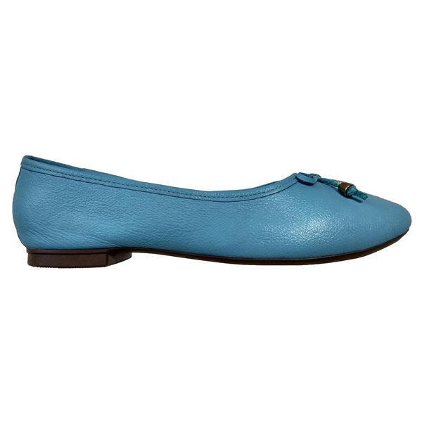 Sapatilha Feminina Casual Couro Legítimo Azul