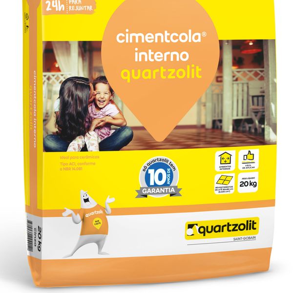 Argamassa Cimentcola Interno ACI 20Kg Cinza Quartzolit