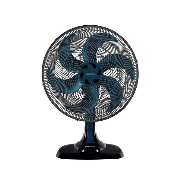 VENTILADOR OSCILANTE MESA 6P 50CM PRETO AZUL 127V VENTISOL