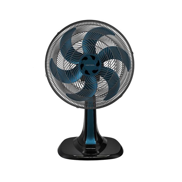 VENTILADOR OSCILANTE MESA 6P 30CM PRETO AZUL 127V VENTISOL