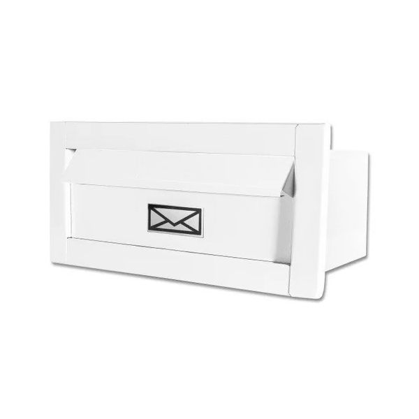 CAIXA DE CORREIO EM INOX 36X17CM PARA EMBUTIR BRANCA
