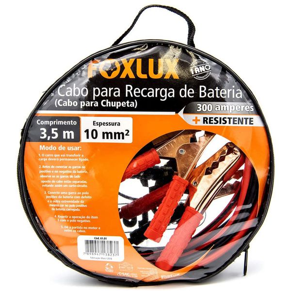 Cabo chupeta transferencia de carga bateria FOXLUX