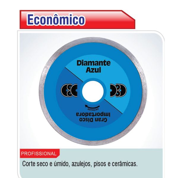 DISCO SERRA MÁRMORE CERÂMICA DIAMANTE AZUL ECONOMICO 110MM