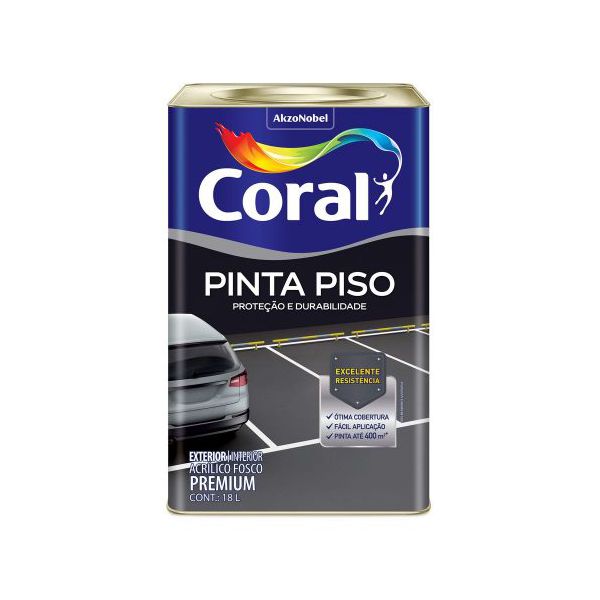 TINTA PINTA PISO CORAL 18L CORES