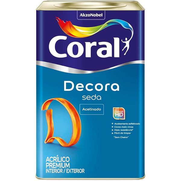 Tinta Acrílica Decora Seda Acetinado Coral Branco 18L