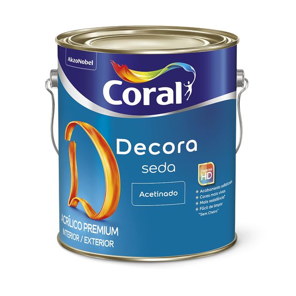 Tinta Acrílica Decora Seda Acetinado Coral Branco 3,6