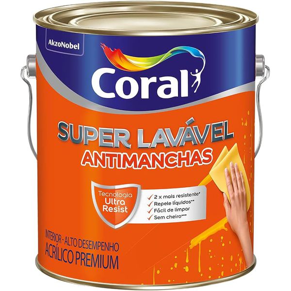 TINTA SUPER LAVAVEL ANTIMANCHAS EGGSHELL 3,6L BRANCO NEVE
