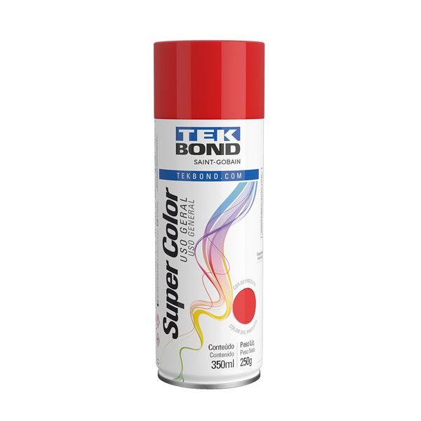 Tinta Spray Super Color Vermelho Uso Geral 350ml TekBond