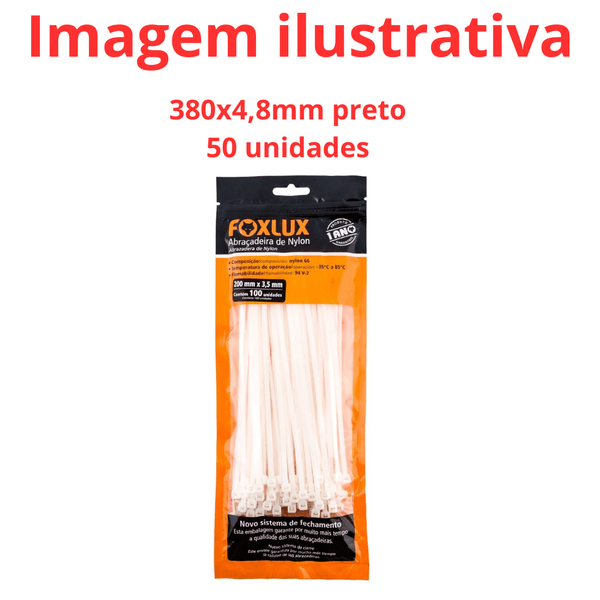 ABRACADEIRA NYLON 4,8X380MM PRETA CISER