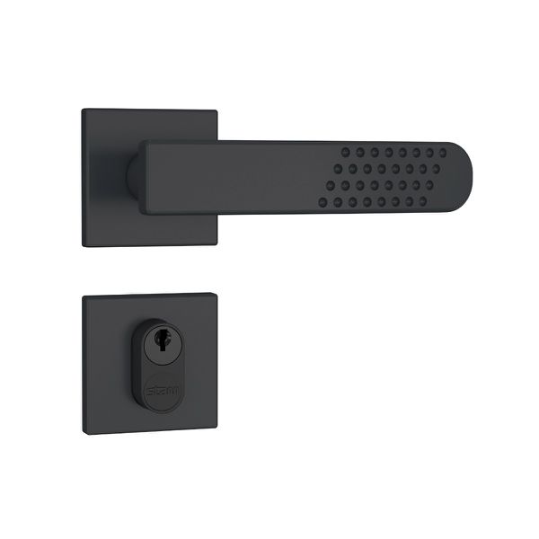 Fechadura Externa 803/21 Roseta Quadrada Preto Fosco Stam