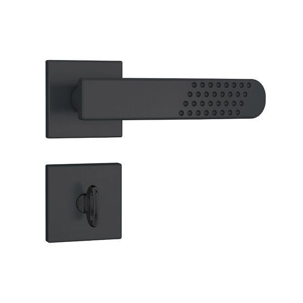 Fechadura Banheiro WC 823/21 Roseta Quadrada Preto Fosco Stam
