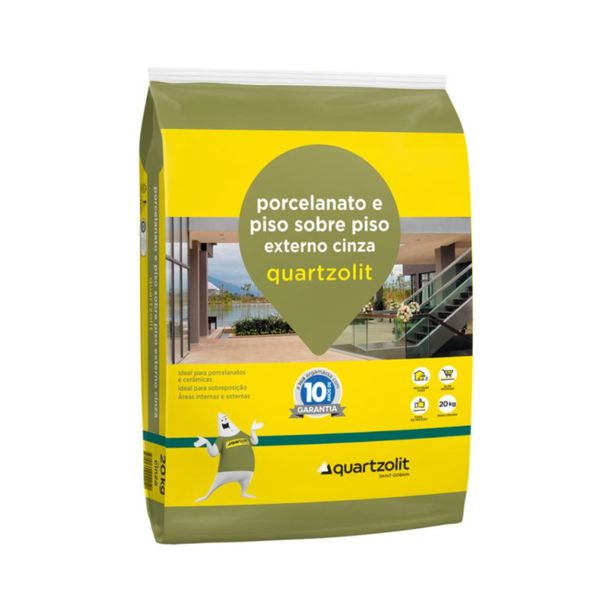 argamassa porcelanato e piso sobre piso externo cinza quartzolit
