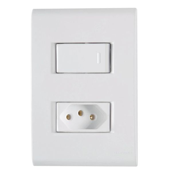Interruptor simples + tomada 10A Liz modulado Tramontina
