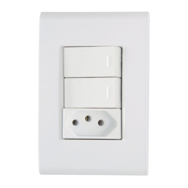 Interruptor duplo + tomada 10A Liz modulado Tramontina