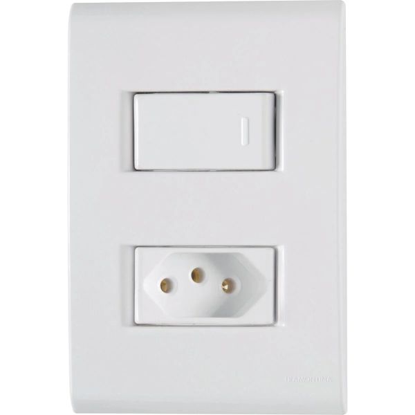 Interruptor simples + tomada 20A Liz modulado Tramontina