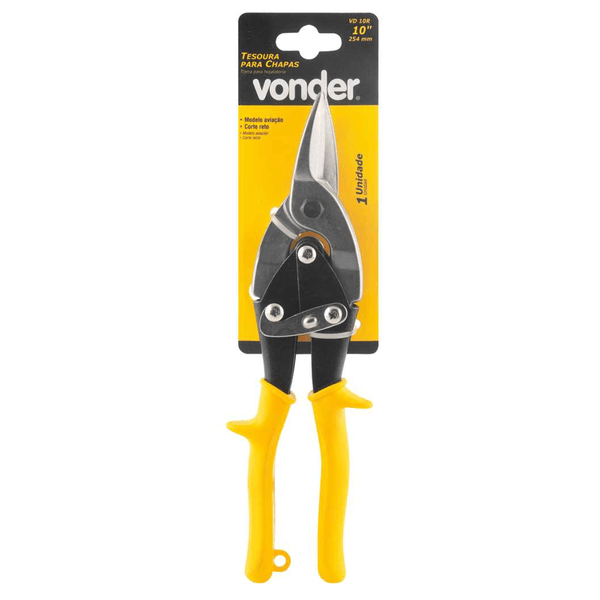 Tesoura 10'' Vonder Para Chapas Aviação Reta Vd10r