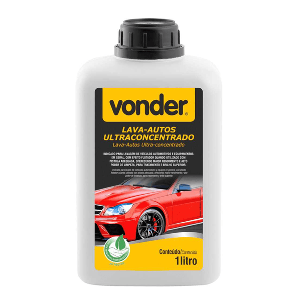 Shampoo Para Lavar Carro Automotivo 1 Litro Ultra Concentrado Vonder 1:100
