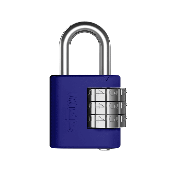 Cadeado Zamac E-Coat com Segredo 25mm Azul Stam
