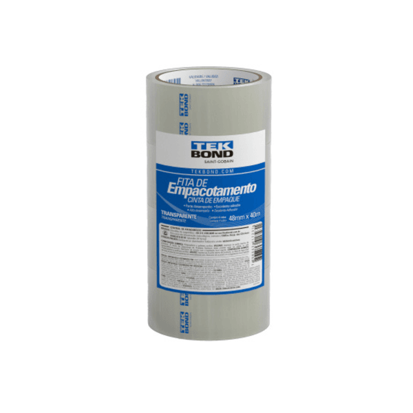 Fita Adesiva Empacotamento 48x40m Transp C/4 Rolos TekBond 