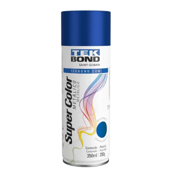 Tinta Spray Super Color Azul Metalico Uso Geral 350ml TekBond