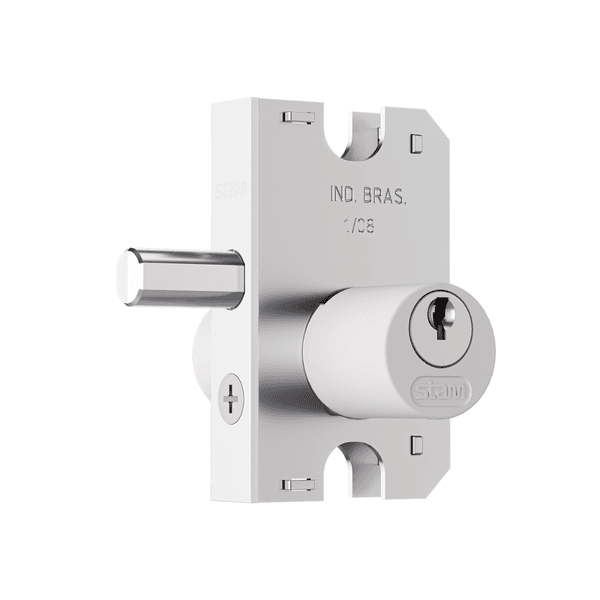 Fechadura Porta de Vidro Blindex Stam 2001 Cilindro Oval Cromado