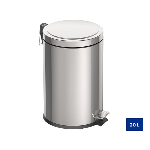 Lixeira Brasil Plus Fechamento Suave 20L Tramontina Inox
